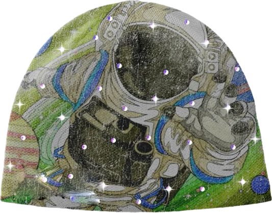 “Space Reach” Rhinestone Beanies