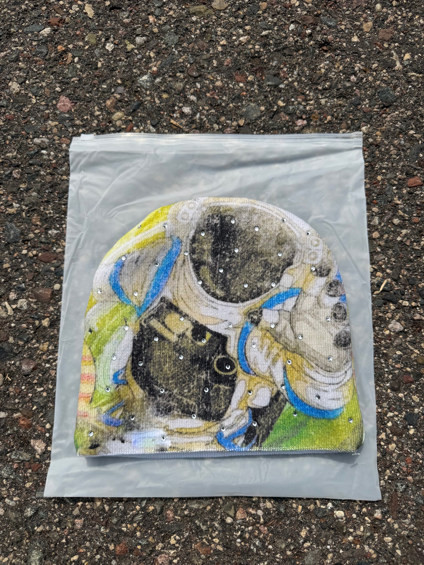 “Space Reach” Rhinestone Beanies